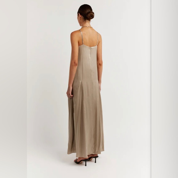 DISSH EVANS STONE SILK SLIP MIDI DRESS - Picture 4 of 7